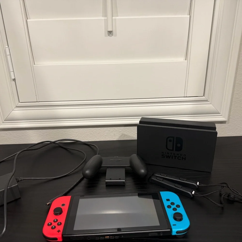 Nintendo Switch Console - Black with Red and Blue Joy-Con